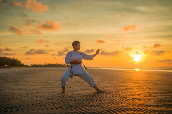 Junior karate stance for kids in Bihar